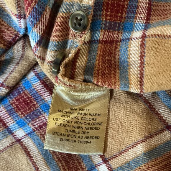 Foundry-Mens Long Sleeve Button-Down Flannel Shirt-3XL Big/Tall-Brown Plaid - Picture 7 of 8